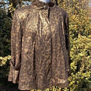 Cartise animal print metallic blazer jacket 10